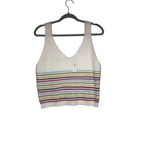 NWT Mia & Tess colorful striped knit cropped tank top size XL